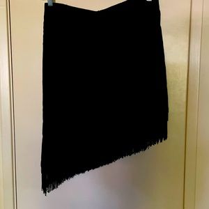 NECESSARY OBJECTS black Salsa skirt with fringe.